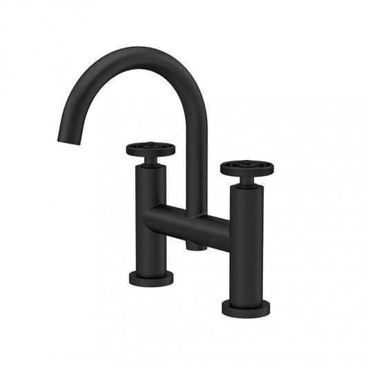 Crawford Revolution Bath Filler Tap Pillar Mounted - Matt Black