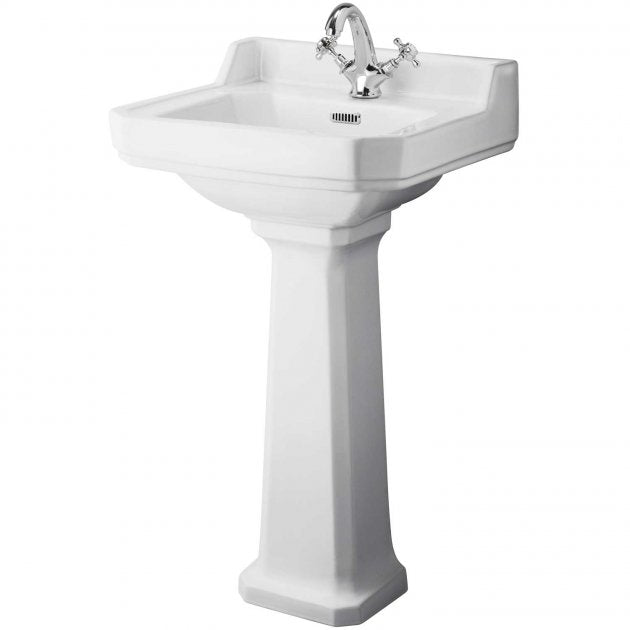 Crawford Richmond Basin with Full Pedestal 500mm Wide - 1 Tap Hole