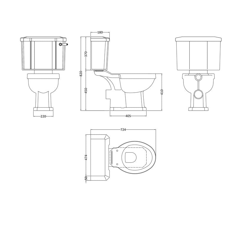 Crawford Richmond Close Coupled Pan with Cistern - Excluding Seat