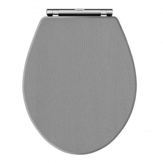 Crawford Richmond Soft Close Toilet Seat Chrome Hinges - Storm Grey