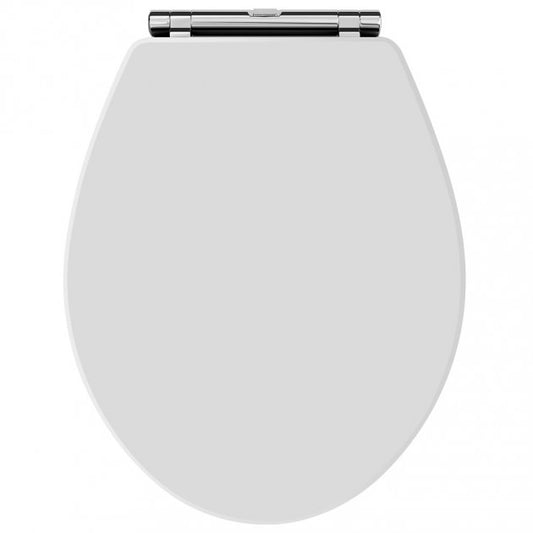 Crawford Richmond Soft Close Toilet Seat Chrome Hinges - White