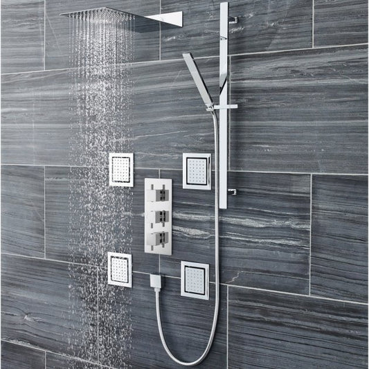 Crawford Sheer Slider Shower Rail Kit with Pencil Handset - Chrome