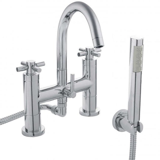 Crawford Tec Crosshead Bath Shower Mixer Tap Pillar Mounted - Chrome