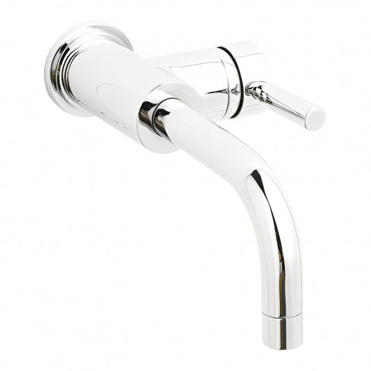 Crawford Tec Single Lever Side Action Basin Mixer Tap Wall Mounted - Chrome