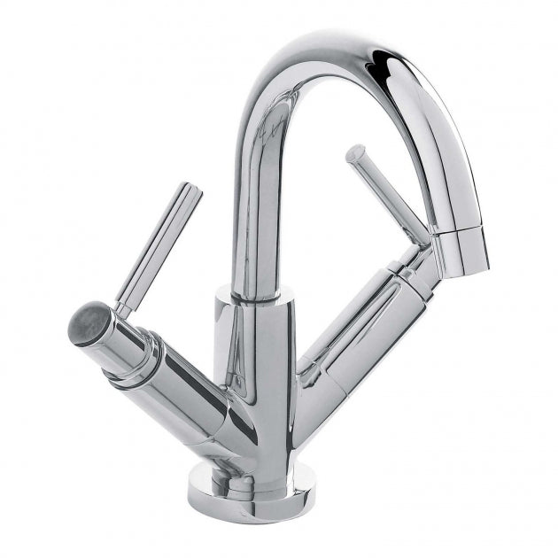 Crawford Tec Lever Cloakroom Mono Basin Mixer Tap Dual Handle - Chrome