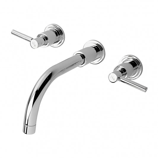 Crawford Tec Lever 3-Hole Basin Mixer Tap Wall Mounted - Chrome