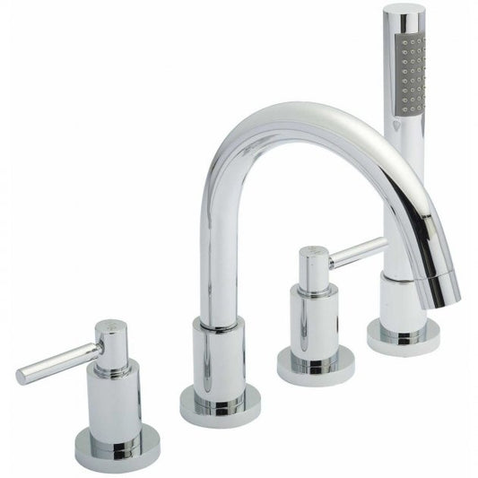 Crawford Tec Lever 4-Hole Bath Shower Mixer Tap with Shower Kit and Hose Retainer