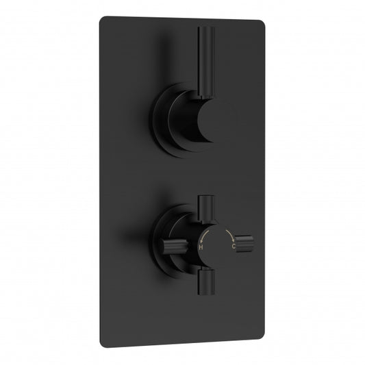 Crawford Tec Pura Concealed Shower Valve Dual Handle - Matt Black