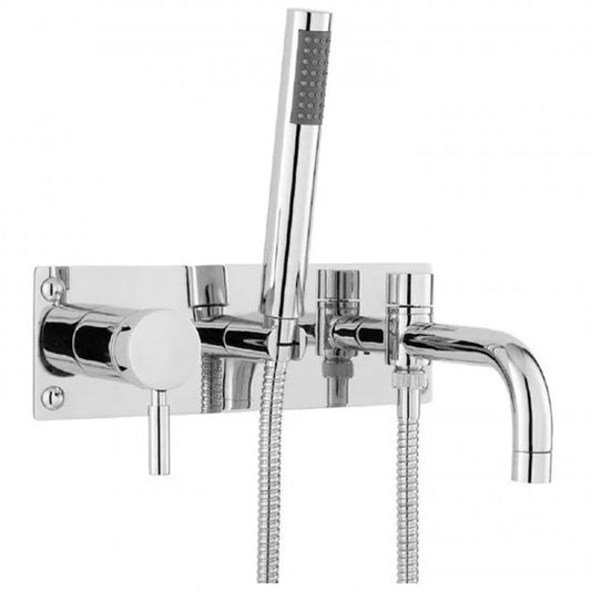 Crawford Tec Single Lever 2-Hole Bath Shower Mixer Tap Wall Mounted - Chrome