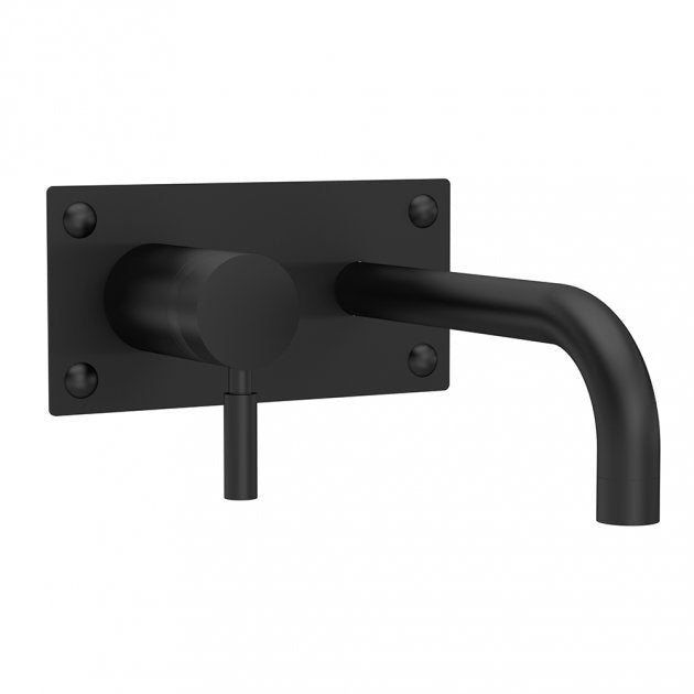 Crawford Tec Single Lever Basin/Bath Filler Tap Wall Mounted - Matt Black