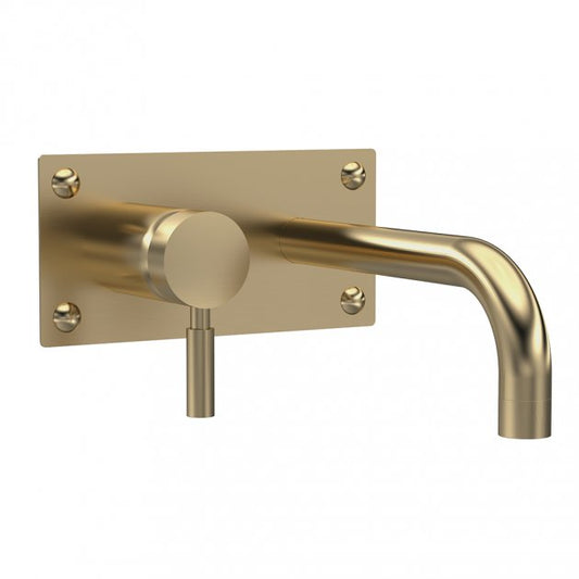 Crawford Tec Single Lever Basin/Bath Filler Tap Wall Mounted - Brushed Brass