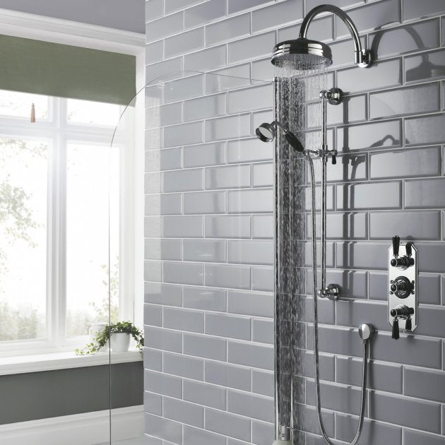 Crawford Topaz Black Triple Concealed Shower Valve