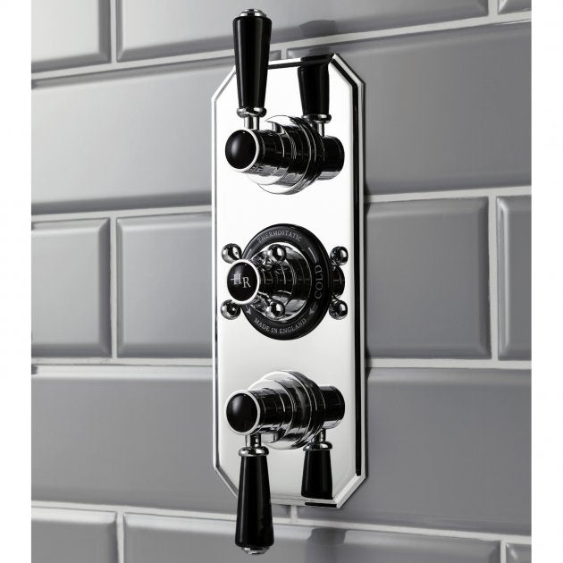 Crawford Topaz Black Triple Concealed Shower Valve