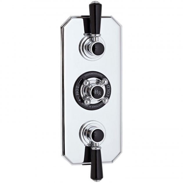 Crawford Topaz Black Triple Concealed Shower Valve with Diverter