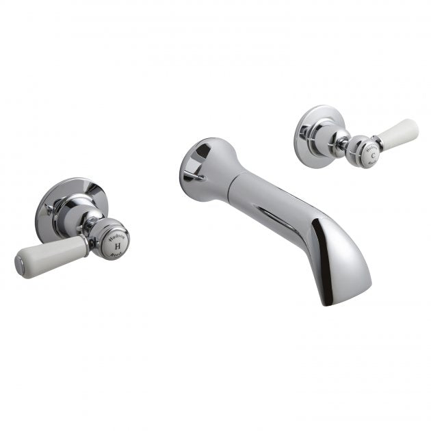 Crawford Topaz Lever Wall Mounted Bath Filler Tap - Chrome