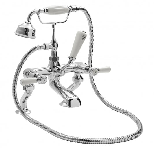 Crawford Topaz Lever Pillar Mounted Bath Shower Mixer Tap - Chrome