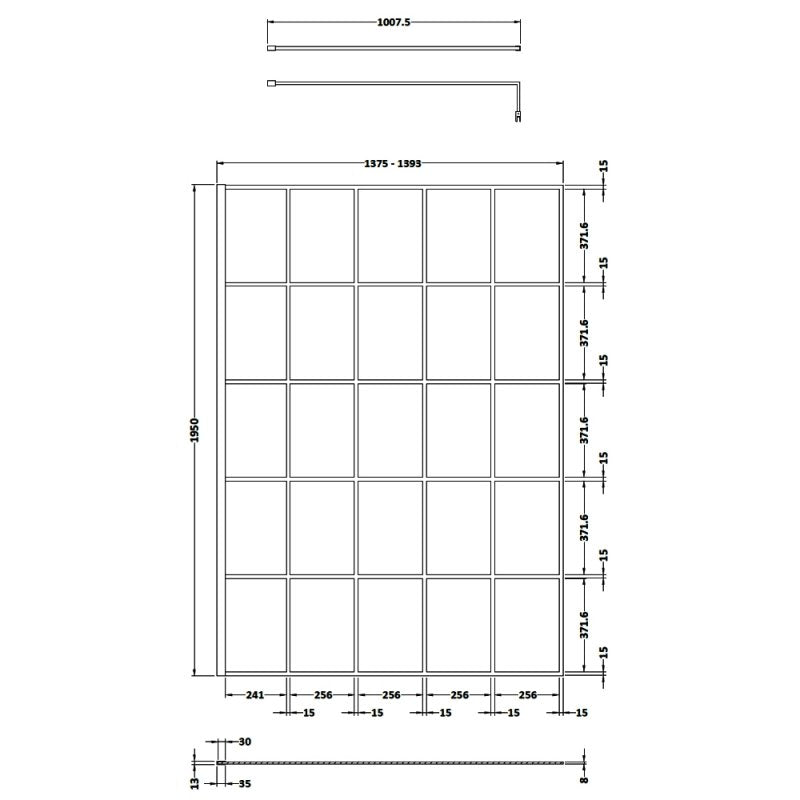 1400mm Framed Wetroom Screen