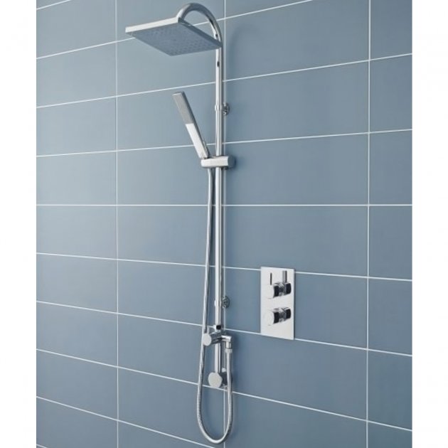 Crawford Worth Shower Kit with Fixed Head and Pencil Handset - Chrome