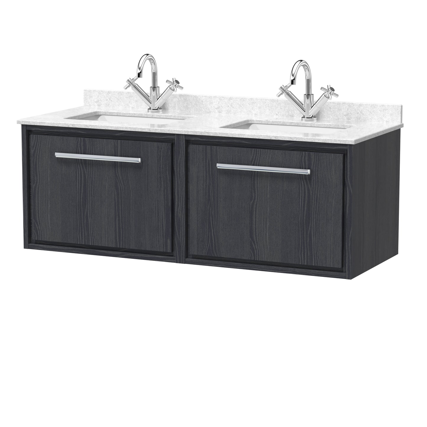 1200mm Wall Hung Single Drawer Vanity with Marble Worktop Basin