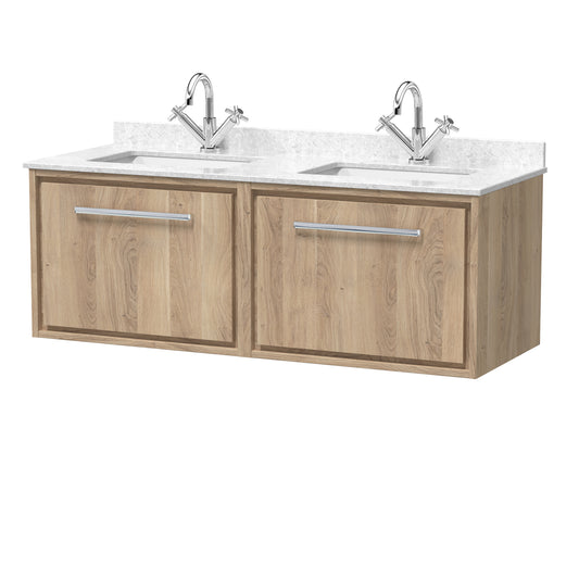 1200mm Wall Hung Single Drawer Vanity with Marble Worktop Basin