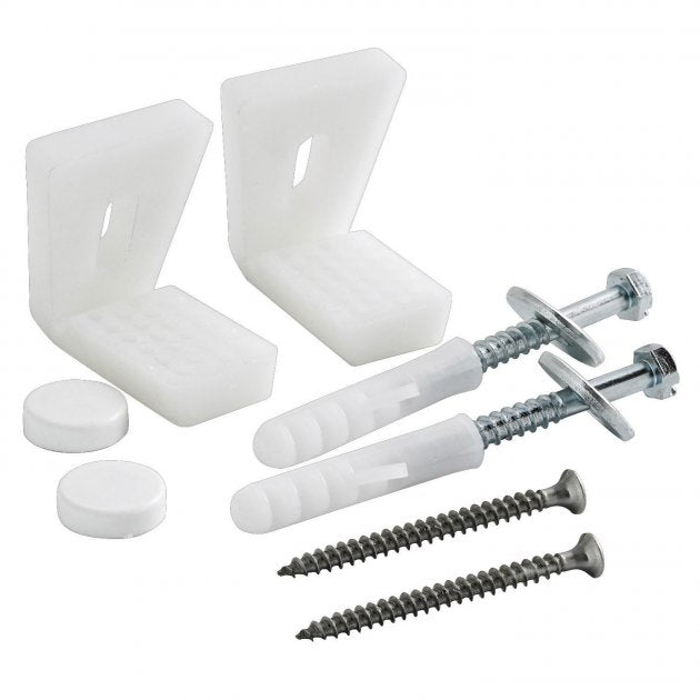 Crawford Angled Toilet Pan Floor Fixing Kit - Chrome/White