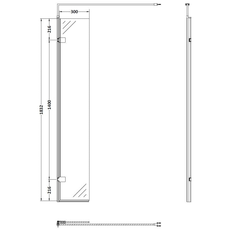 300mm Wetroom Swing Screen