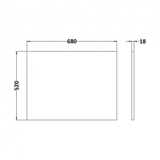 Square Shower Bath End Panel