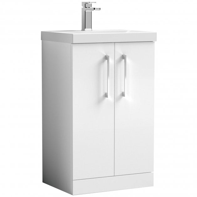 Crawford Arno Floor Standing 2-Door Vanity Unit with Basin-1 500mm Wide - Gloss White