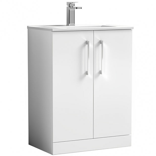 Crawford Arno Floor Standing 2-Door Vanity Unit with Basin-2 500mm Wide - Gloss White (Copy)