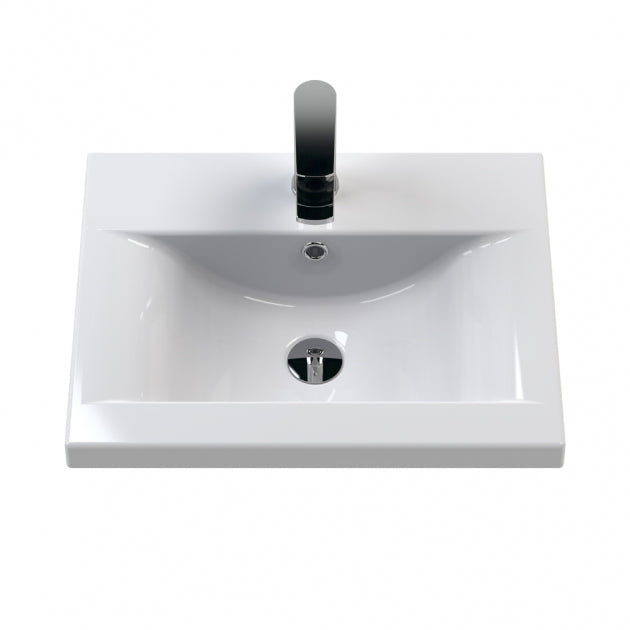 Crawford Deco Floor Standing 2-Door Vanity Unit with Basin-1 500mm Wide - Satin White