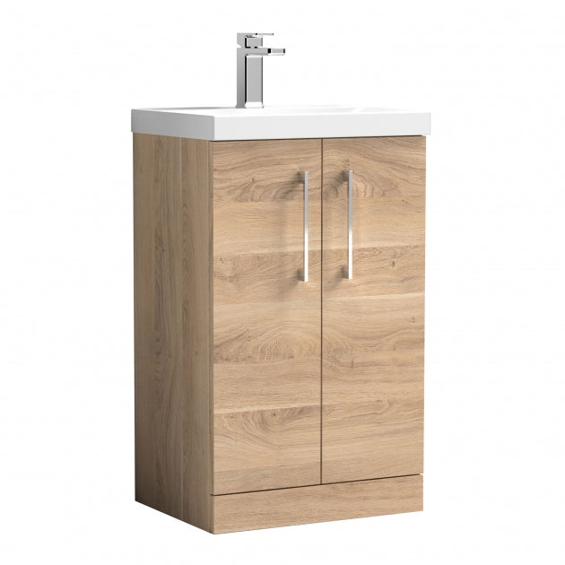 Crawford Arno Floor Standing 2-Door Vanity Unit with Basin 1 500mm Wide - Bleached Oak