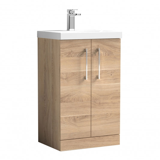 Crawford Arno Floor Standing 2-Door Vanity Unit with Basin 1 500mm Wide - Bleached Oak