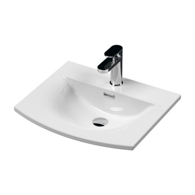 Crawford Arno Floor Standing 2-Door Vanity Unit with Basin-4 600mm Wide - Gloss White