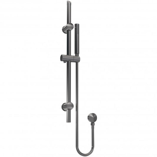 Crawford Arvan Round Slider Rail Shower Kit with Outlet Elbow - Brushed Pewter