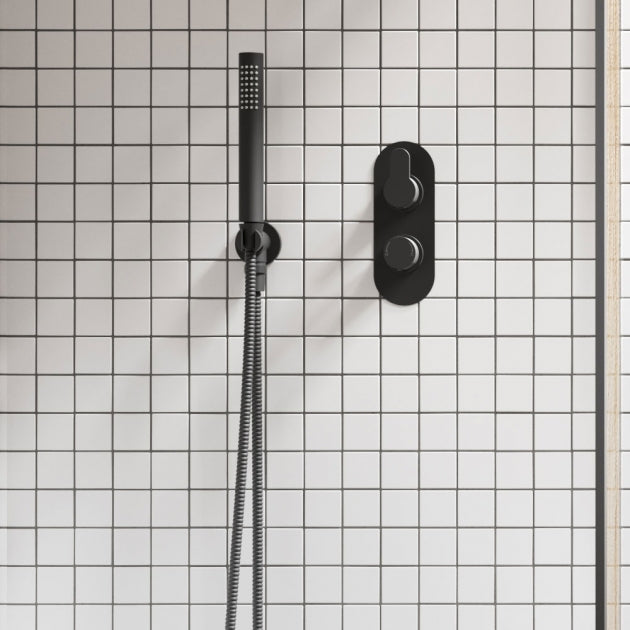 Crawford Arvan Thermostatic Concealed Shower Valve Dual Handle - Matt Black