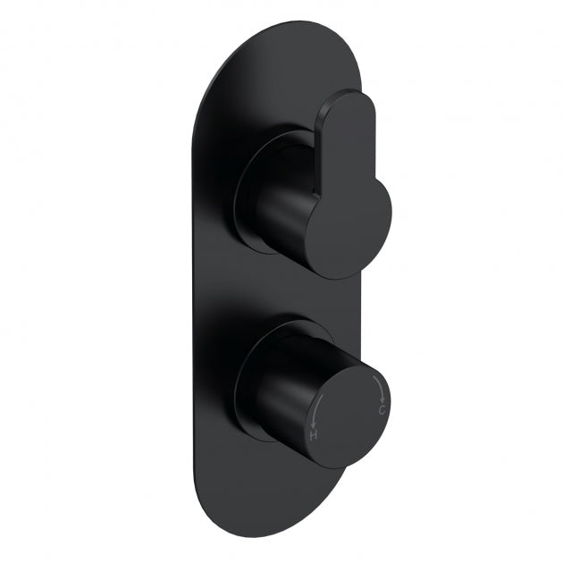 Crawford Arvan Thermostatic Concealed Shower Valve Dual Handle - Matt Black