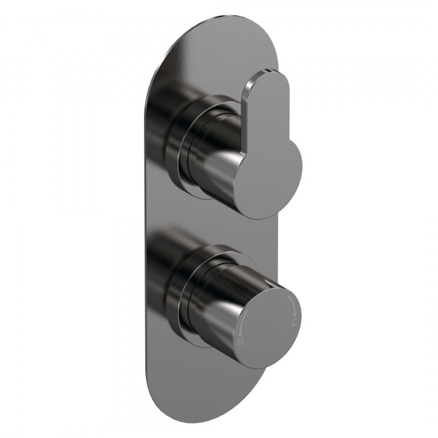 Crawford Arvan Thermostatic Concealed Shower Valve Dual Handle - Brushed Pewter