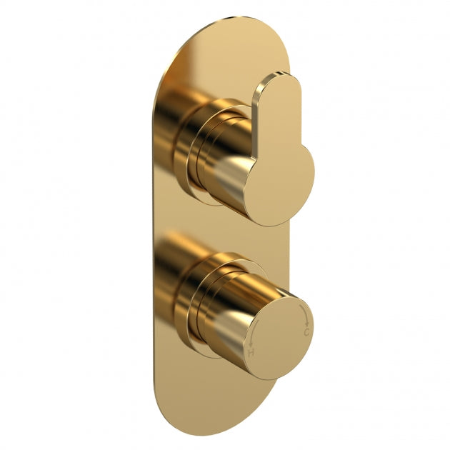 Crawford Arvan Thermostatic Concealed Shower Valve Dual Handle - Brushed Brass