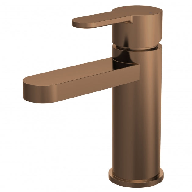 Crawford Arvan Mono Basin Mixer Tap With Push Button Waste - Brushed Bronze