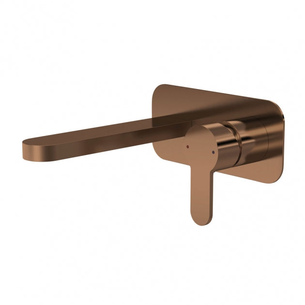 Crawford Arvan 2-Hole Wall Mounted Basin Mixer Tap with Plate - Brushed Bronze