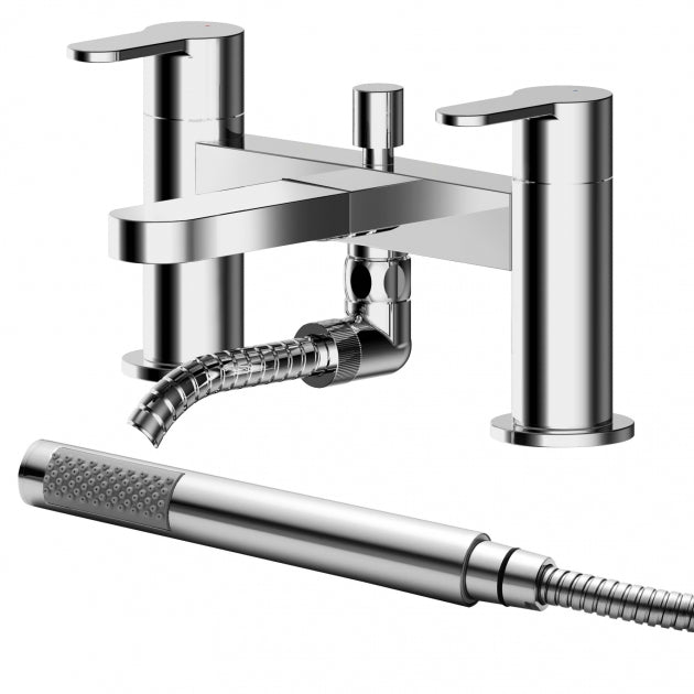 Crawford Arvan Pillar Mounted Bath Shower Mixer Tap with Shower Kit