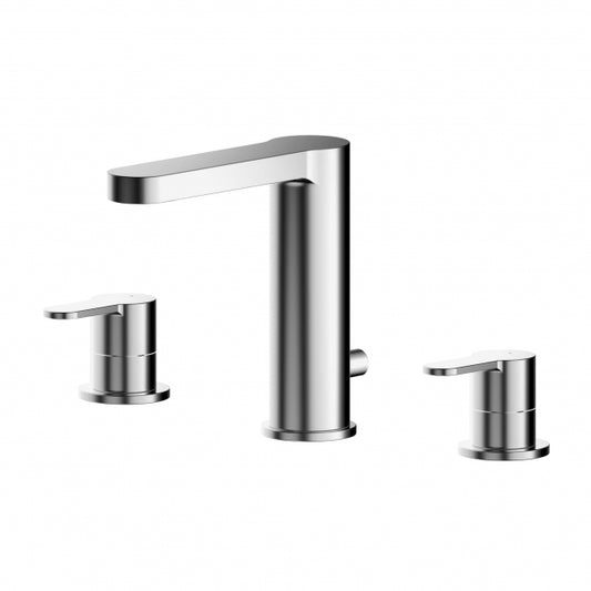 Crawford Arvan 3-Hole Basin Mixer Tap with Pop-Up Waste - Chrome