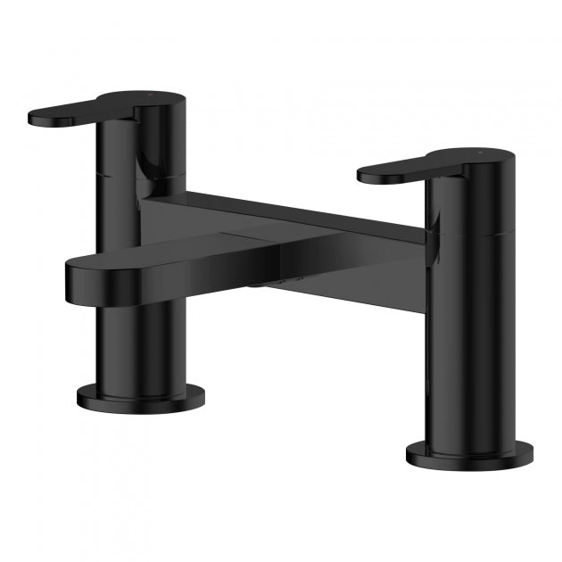 Crawford Arvan Pillar Mounted Bath Filler Tap - Matt Black