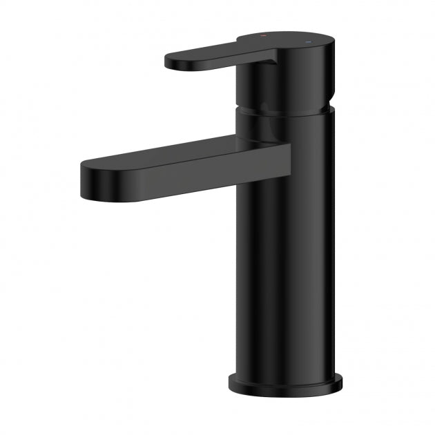 Crawford Arvan Mono Basin Mixer Tap With Push Button Waste - Matt Black