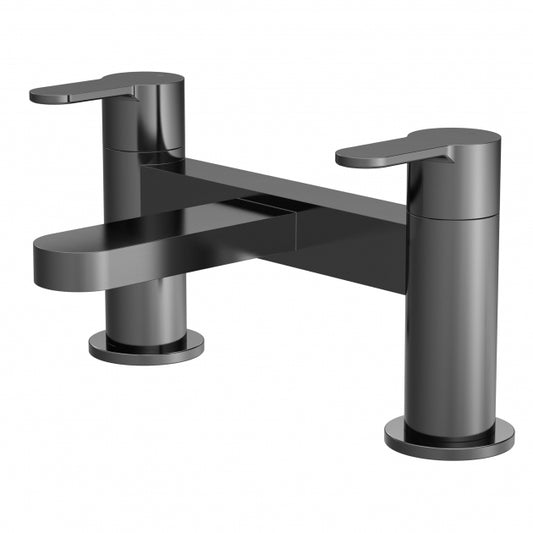 Crawford Arvan Pillar Mounted Bath Filler Tap - Brushed Pewter