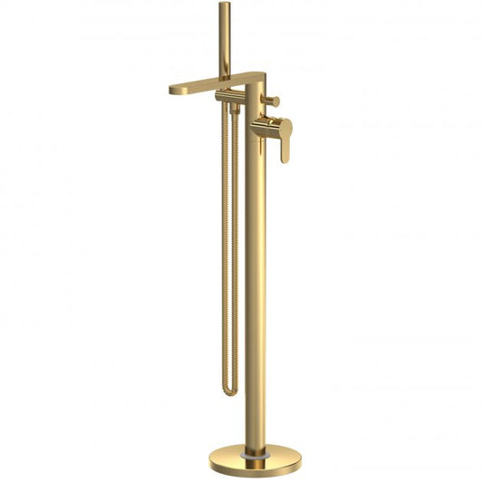 Crawford Arvan Freestanding Bath Shower Mixer Tap with Shower Kit - Brushed Brass