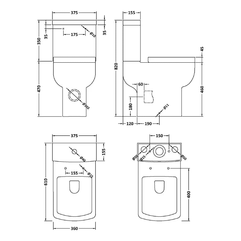 Comfort Height Pan, Cistern & Seat