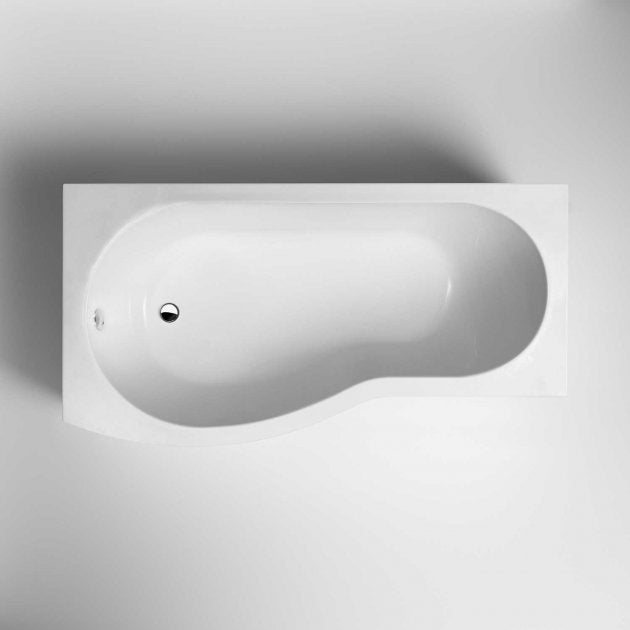 Crawford B-Shaped Shower Bath 1500mm x 735mm/900mm - Left Handed (inc Leg Set)