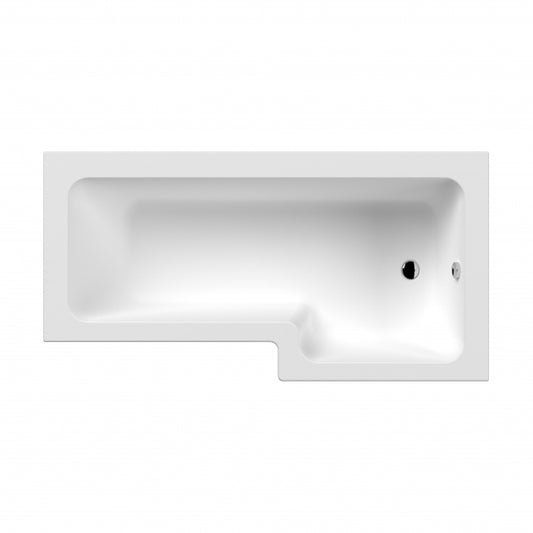 Crawford Square L-Shaped Shower Bath 1800mm x 700mm/850mm - Right Handed (inc Leg Set)