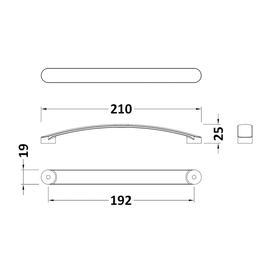 210mm D Shape Bar Handle